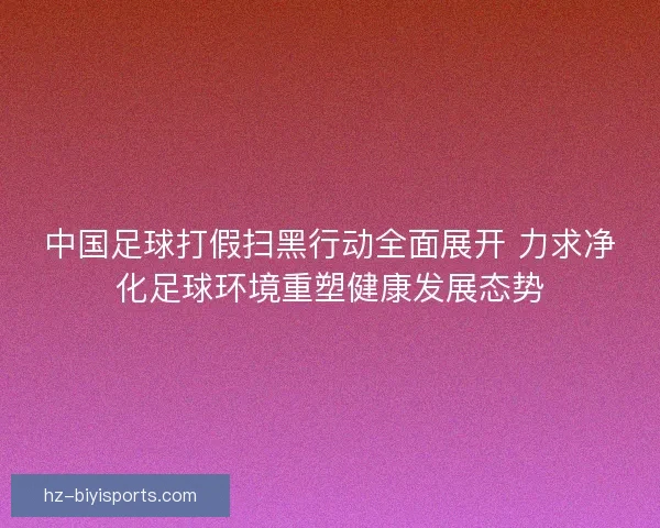 中国足球打假扫黑行动全面展开 力求净化足球环境重塑健康发展态势